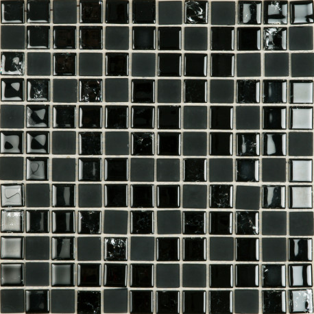 Mosaïque sur filet | 29.5x29.5 cm | Tilestone Nottingham Black